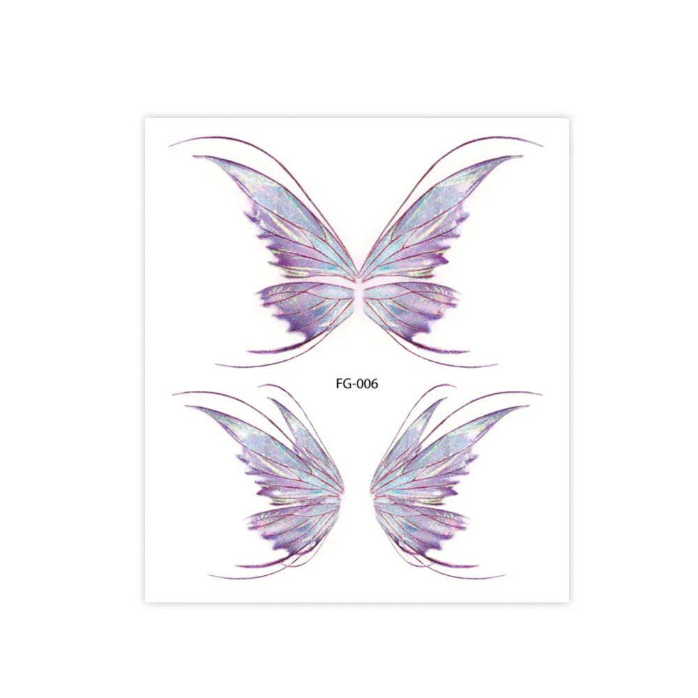 BXOXO 1 Sheet Flash Butterfly Temporary Tattoo Sticker for Eye Face Makeup Fairy Body Art Waterproof False Tattoo for Women