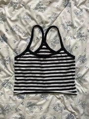 BXOXO Harajuku Fairy Cropped Letter Printing V Neck T Shirts + Stripe Grunge Tank Top Women Summer Y2k Two Pieces Set Aesthetic