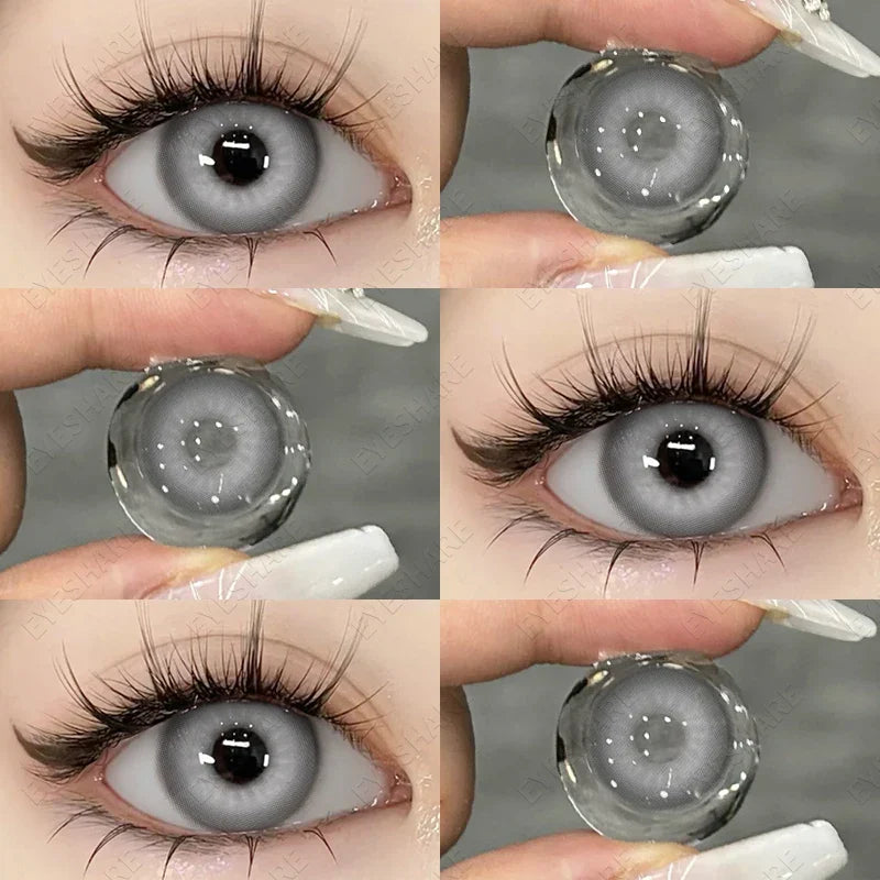 BXOXO 1Pair Colored Contact Lenses for Eyes Fast Delivery Brown Lenses Gray Pupils Lens Green Eye Lenses Blue Eye Lens Yearly