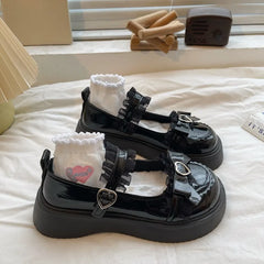BXOXO New Fashion Buckle Women's Pumps Spring Autumn Mary Jane Round Toe Solid Butterfly Knot Platform Casual Ladies Shoes