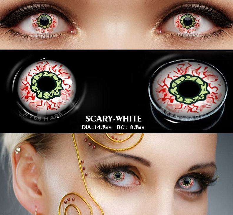 BXOXO 1pair Halloween Cosplay Color Contacts Lenses For Eyes Blue Black Colored Lens Anime Yearly Beauty Makeup Contacts Lens