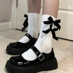 BXOXO Y2K Sweet Bowknot Kawaii Socks Spring Summer Harajuku JK Lolita Cute White Socks Japanese Style Women Girls Middle Tube Socks