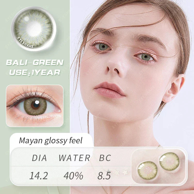 BXOXO Contact Lenses 1 Pair Color Contact Lens for Eyes Blue Gray Colored Contact Lens Eye Beautiful Pupil Yearly Use