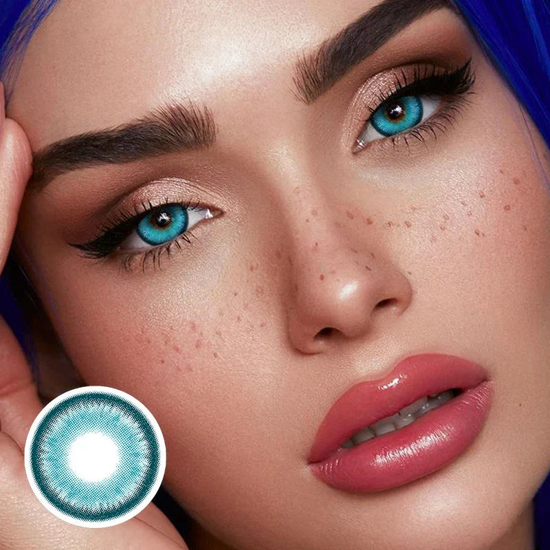 BXOXO 2pcs/pair Colored Contact Lenses Myopia Green Pixie Series Yearly Cosmetic For Eyes Lentillas Verdes