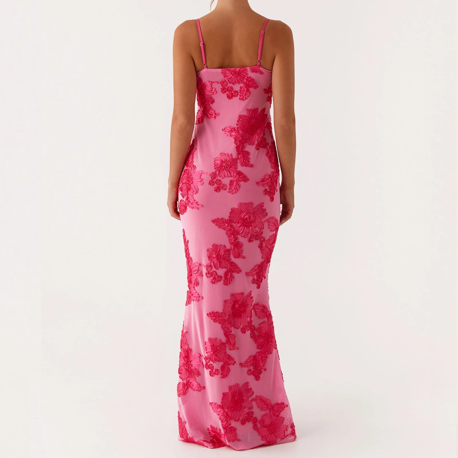 BXOXO Women Floral Long Cami Dress Y2K Backless Slip Bodycon Dress Sexy Spaghetti Going Out Maxi Dresses Summer Beachwear