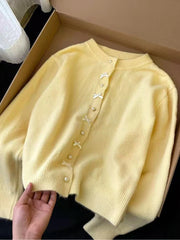 Bxoxo Sweet Bow Knit Cardigan Women Autumn Winter Loose Long Sleeve Casual Sweater Female Streetwear All Match Knitted Pullover New