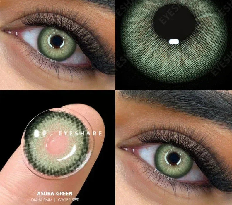 BXOXO 2pcs Colored Contact Lenses For Eyes Natural Blue Eye Lenses Gray Pupils Lens Yearly Fashion Green Contacts Black Lens HOT