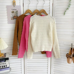 Bxoxo Button Front Knit Cardigan Sweater for Women Long Sleeve Single Breasted Sweater Jacket Ladies Autumn Winter Elegant Outfit