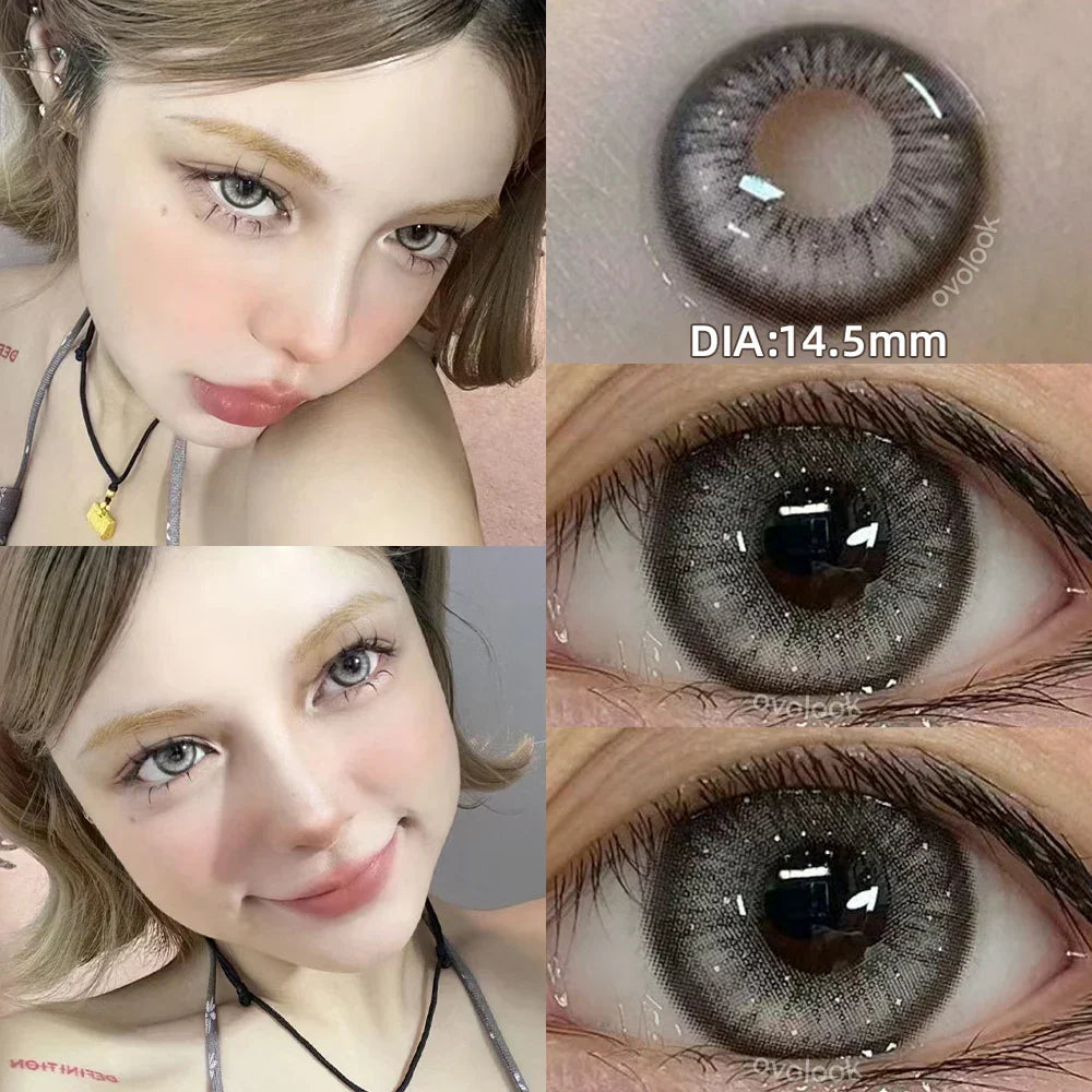 BXOXO 1 Pair/2pcs 10 Colors Contact Lenses for Eyes Fashion Pupils Myopia Eye Color Lenses Blue Green Brown Prescription Lens