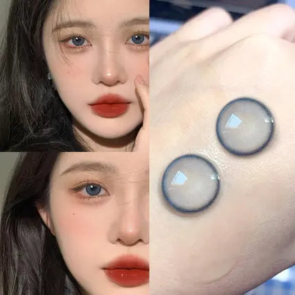 BXOXO 1Pair Colour Contacts Lenses Prescription Myopia Blue Eye High Quality Beauty Pupil Brown Lenses Makeup