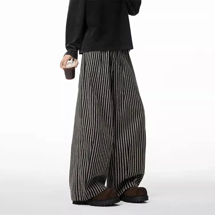 Bxoxo Women's Black Gothic Striped Long Pants Baggy Sweatpants Harajuku Y2k Emo Vintage Oversize Trousers Japanese 2000s Style Clothes