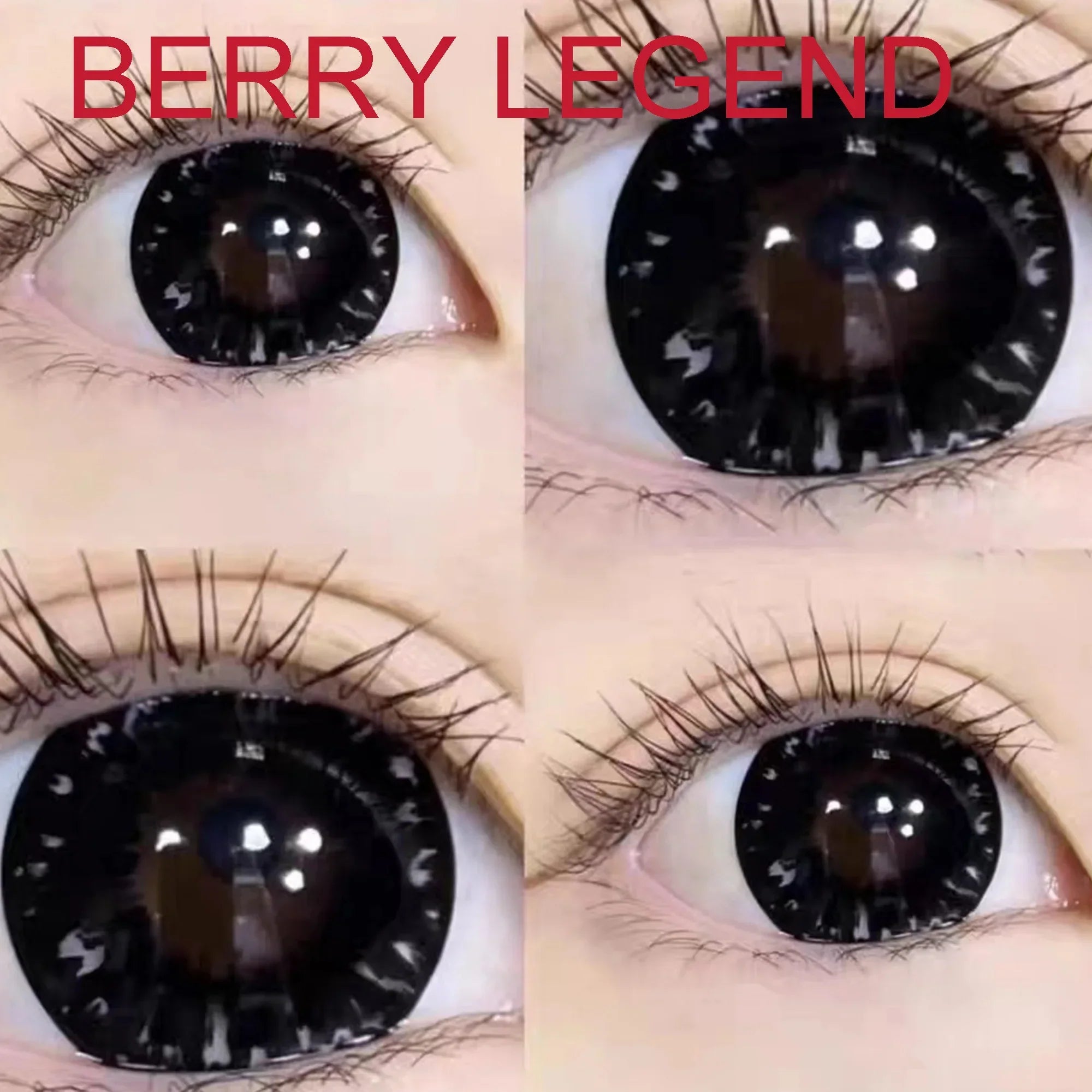 BXOXO 14.50mm Soft Contacts Lenses for Eye Color Change with Power Dolly Eyewear Accessories lentes de contacto Berry Legend Black