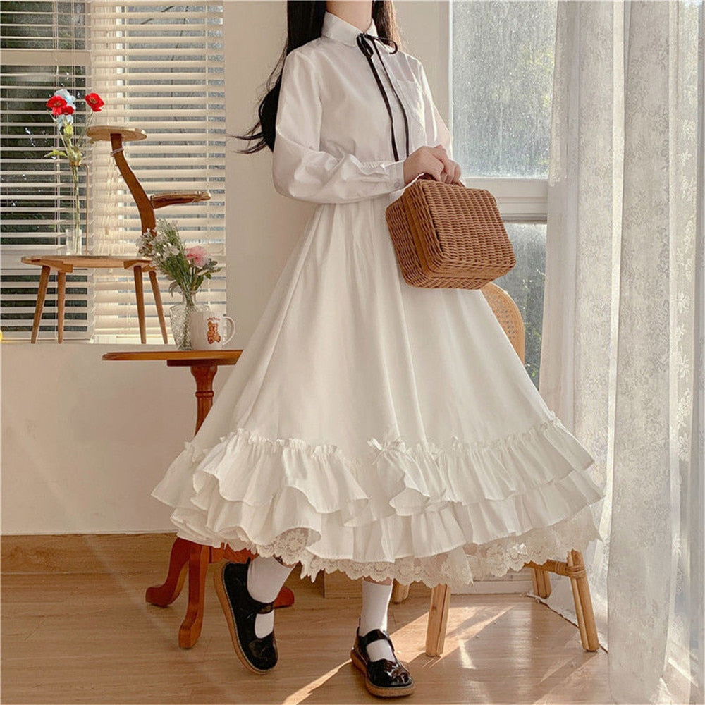 BXOXO - Layered Vintage Style Ruffled Pleated Skirt