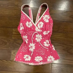 BXOXO Fashion Sexy Euramerican Moda Streetwear Tank Tops American Punk Harajuku Constrast Color Print Sling Sexy Y2k Aesthetic Clothes