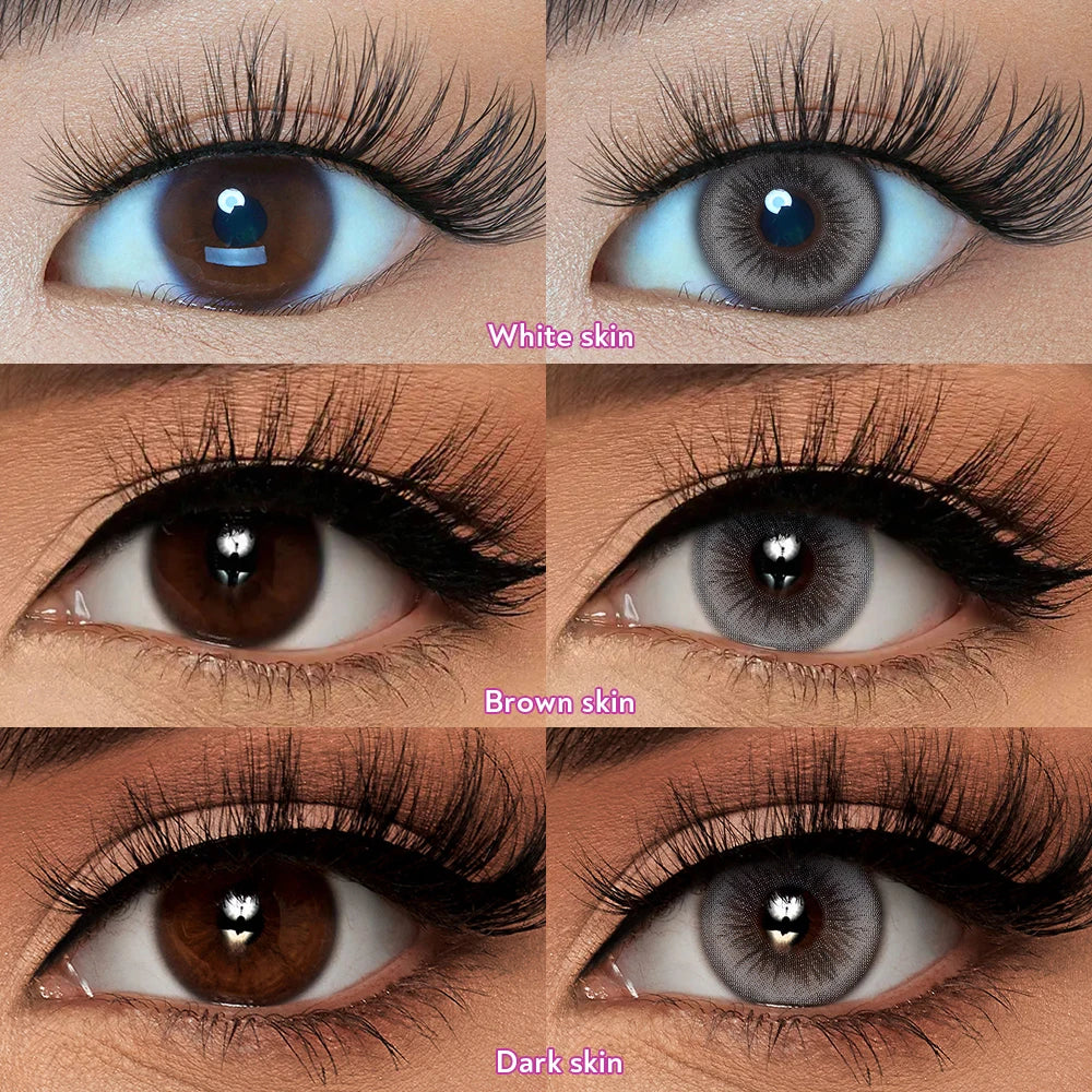 BXOXO 2pcs/pair Colored Contact Lenses Myopia Green Pixie Series Yearly Cosmetic For Eyes Lentillas Verdes