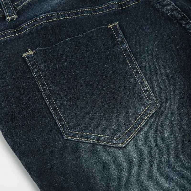 Bxoxo Vintage Washed Basic Flared Jeans Women Low Waist American Style Slim Denim Pants Button-up Trousers Casual Aesthetic