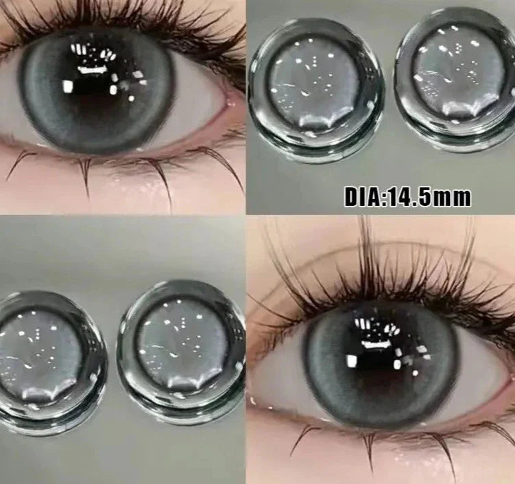 BXOXO 2PCS Myopia Colored Contact Circular Lenses Degree -0.00 to -8.00 Black Eyes Beauty Pupil Brown Makeup Lens
