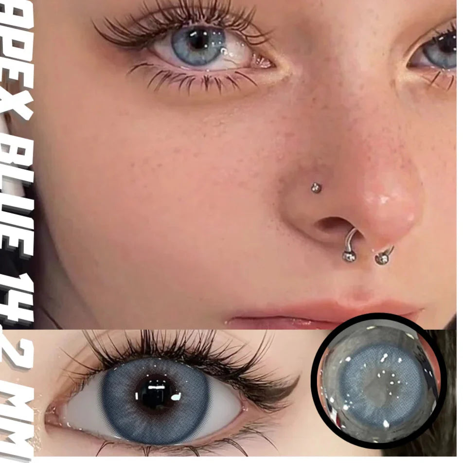 BXOXO 1 Pair Colorcon Colored Contact Lenses with Degree Myopia Lenses Blue Eye Lenses Green Lenses Natural Eye Lenses