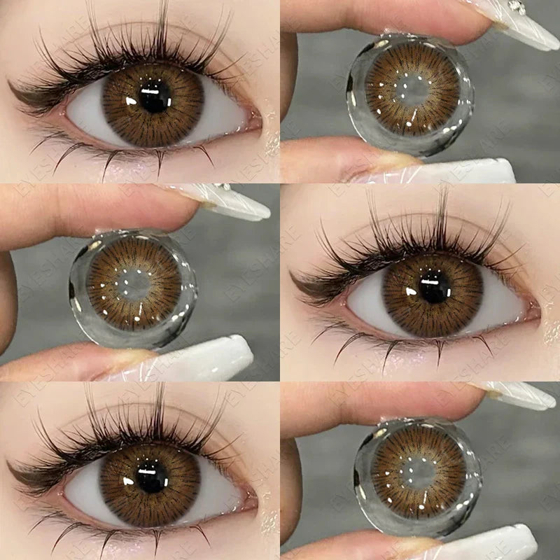 BXOXO 1Pair Colored Contact Lenses for Eyes Fast Delivery Brown Lenses Gray Pupils Lens Green Eye Lenses Blue Eye Lens Yearly