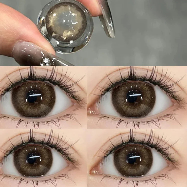 BXOXO Contact Lenses for Eyes with Degree 1 Pair Big Eye Lenses Brown Lenses Fog Pearl Lens Korean Lenses Natural Lenses