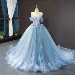 BXOXO Luxury Sky Blue Lace Quinceanera Dresses Sweetherts Tulle Party Vestidos 15 Anos Vintage Ball Gown Quinceanera Gown