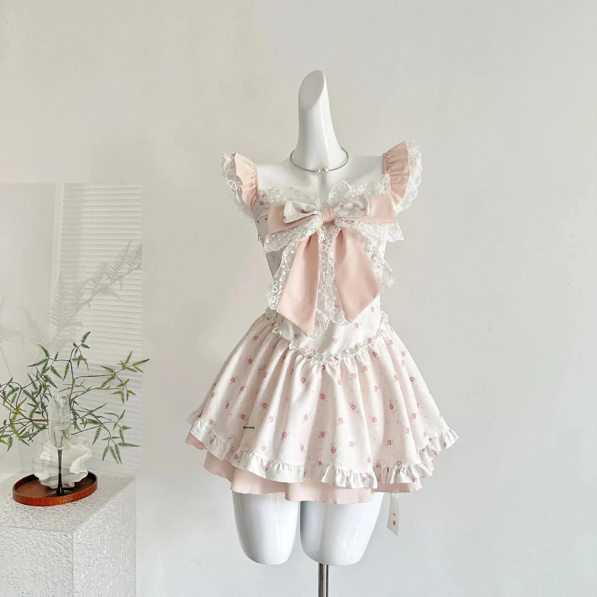 Bxoxo White Bubble Short Pants Floral Print Midi Dress Sleepwear Spring Summer New Arrival Women's Dress Elastic Waist Polyester Fiber
