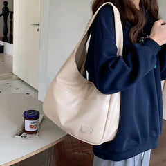 BXOXO Large Capacity Tote Bag Women's New Trendy Shoulder Bag Simple and Versatile Commuter Bag Fashion Trendy Student Classroom Bag