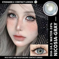 BXOXO Color Contact Lenses for Eyes 2pcs Colorcon Green Lenses Cosmetics Blue Contact Lenses Yearly Cosmetic Gray Eye Lens