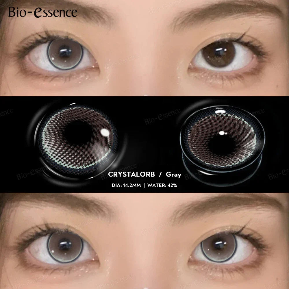 BXOXO 1 Pair Colorcon Korean Lenses Colored Contact Lenses for Eyes Green Eye Lenses Fashion Lenses Brown Contact