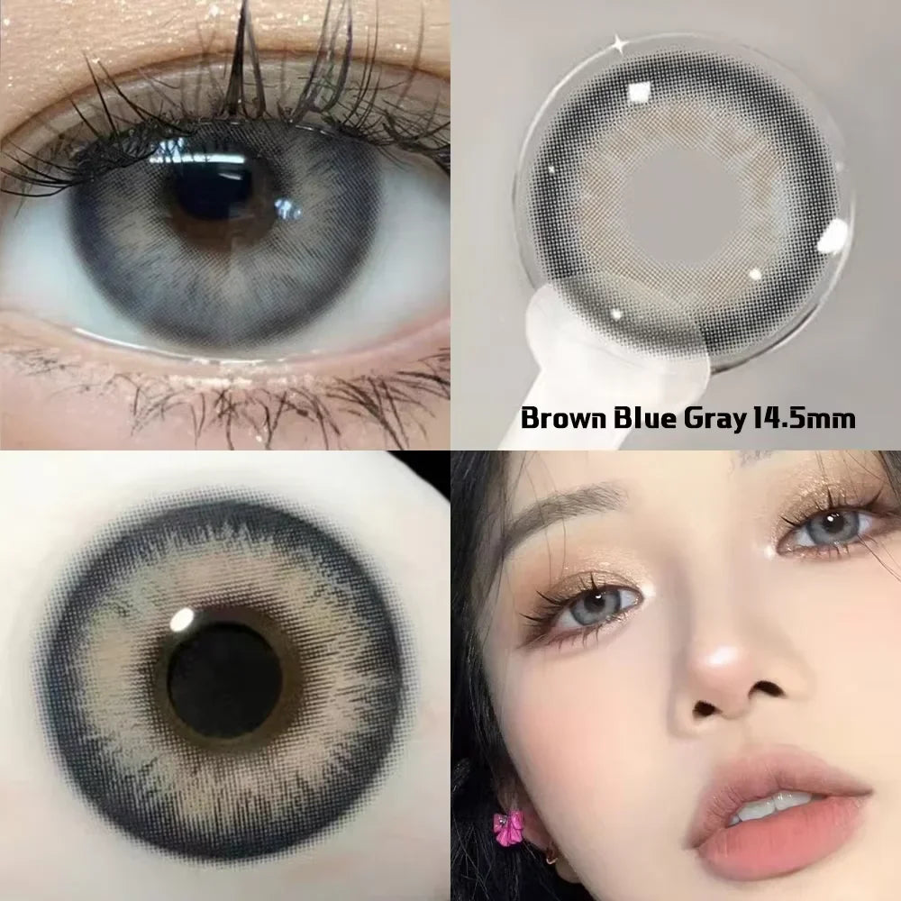 BXOXO 2pcs/pair Fashion Lenses Colored Contact Lenses for Eyes Beauty Pupils Color Lens Eyes Myopia Latest Multi Color Lenses