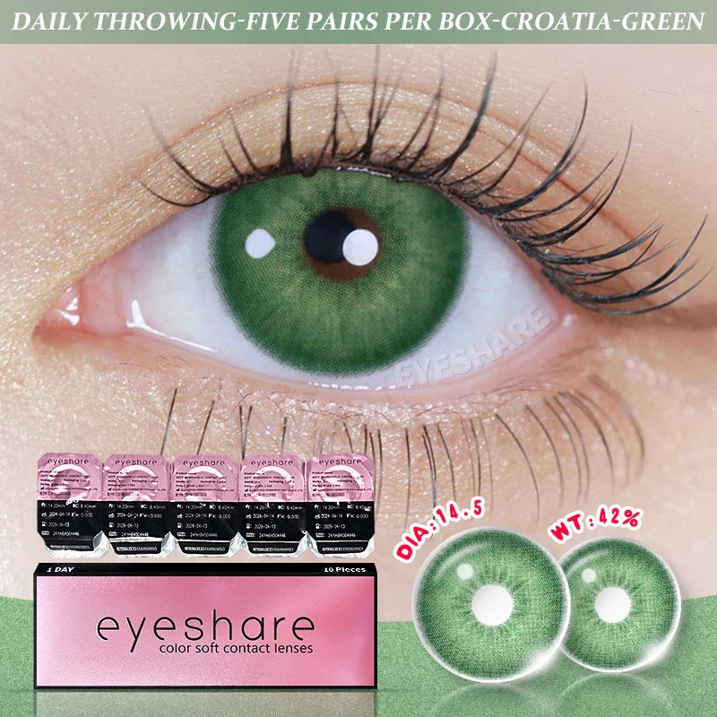 BXOXO Contact Lenses for Eyes 1 Day Daily Lens High Wearing Comfort Lenses Brown Lenses Fashion Blue Contacts 10 Pcs/5Pair