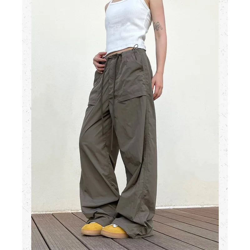 BXOXO Vintage Harajuku Oversized Pants Women America Retro Baggy Casual New Cargo Trousers Man Y2k Summer Streetwear Loose