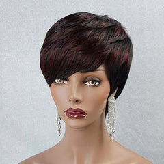 BXOXO Cut Wig for Black Women Human Hair Wigs for Black Women Short Bob Wig Human Hair Wigs with Bangs Short Wigs for Black Wome