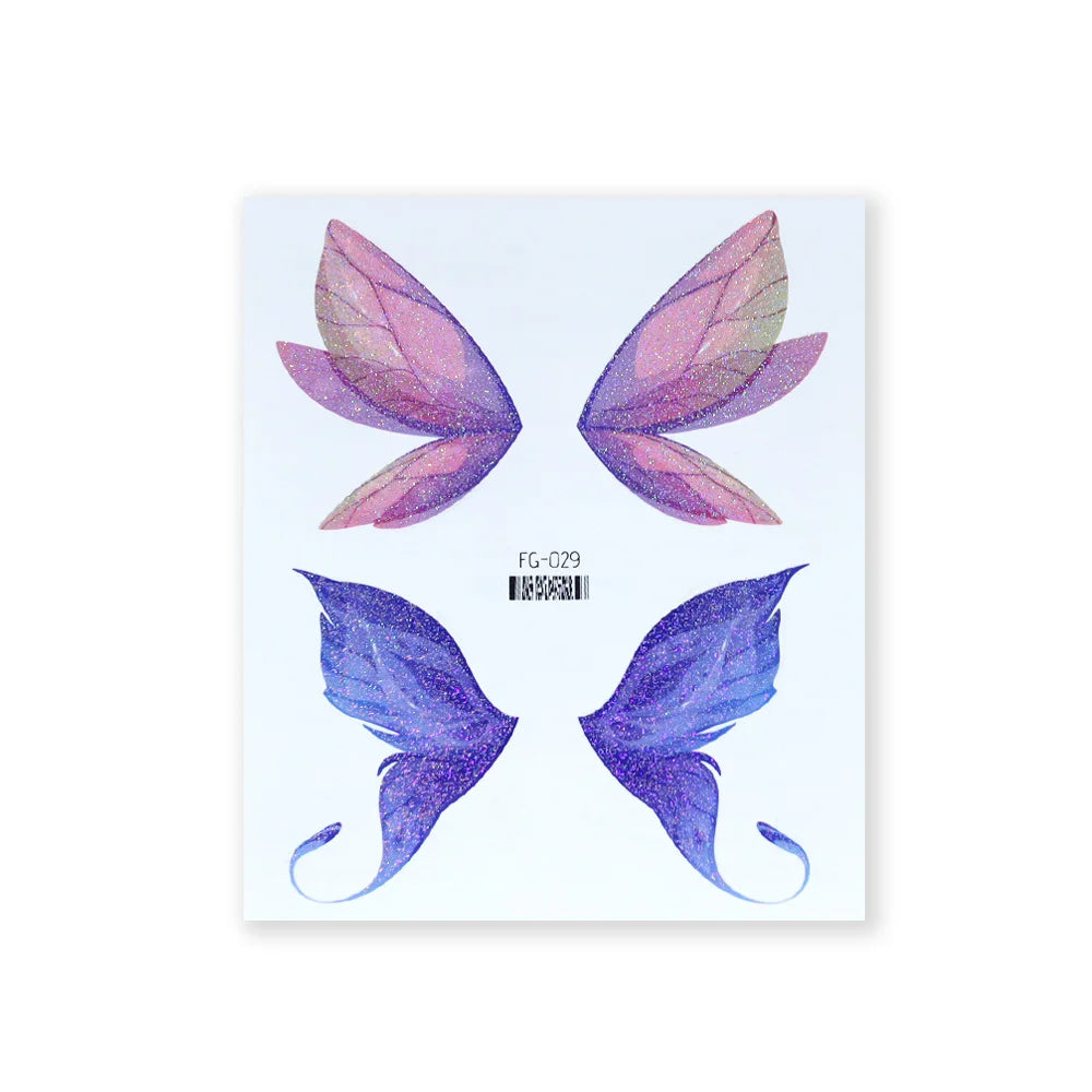 BXOXO 1 Sheet Flash Butterfly Temporary Tattoo Sticker for Eye Face Makeup Fairy Body Art Waterproof False Tattoo for Women