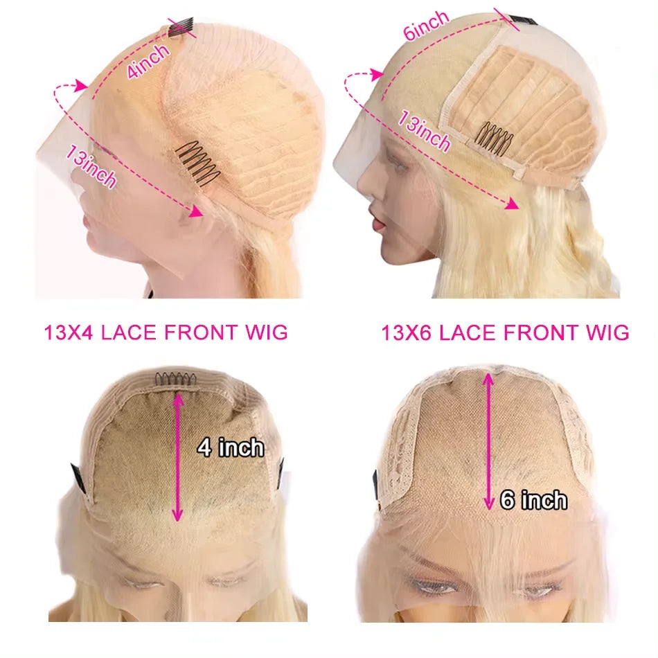 BXOXO 300% Density HD Transparent 613 Blonde Straight 13x6 Lace Front Human Hair Wigs For Women Brazilian Lace Frontal Wig Pre Plucked