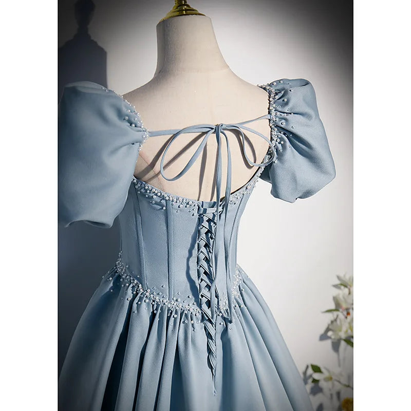 BXOXO New light blue sweet long floor length lady girl women princess banquet party ball prom performance dress gown