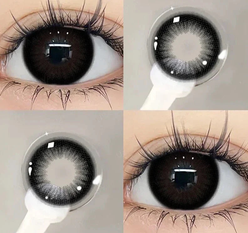 BXOXO 15mm Big Diameter Black Lenses 14.5mm Lenses Colored Contact Lenses for Eyes Big Eye Lenses Natural Look Lenses