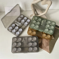 BXOXO 6 Pair Contact Lens Case Contact Lens Storage Box Portable Travel Contact Lenses Case Soak Container Lenses Box for Beauty Pupil