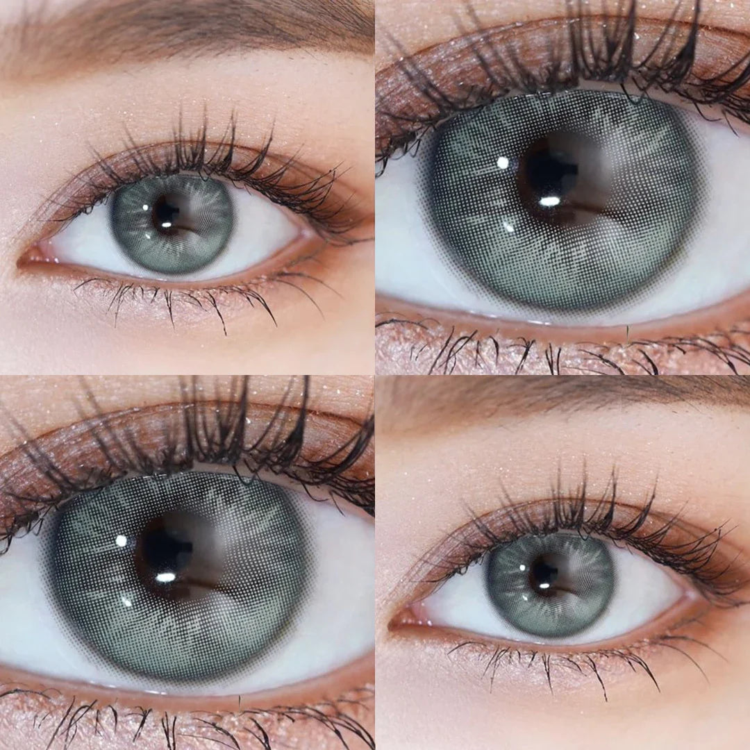 BXOXO 2Pieces Colored Contact Lenses Bueatiful Pupil Color Circle Lens Green Iris Prescription Yearly Natural Coloured Contacts