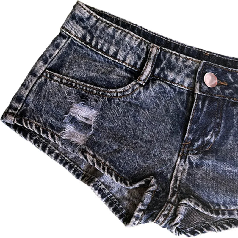 BXOXO New Women's Low Waist Sexy Denim Jeans Short Shorts Nightclubs Bars and Beaches