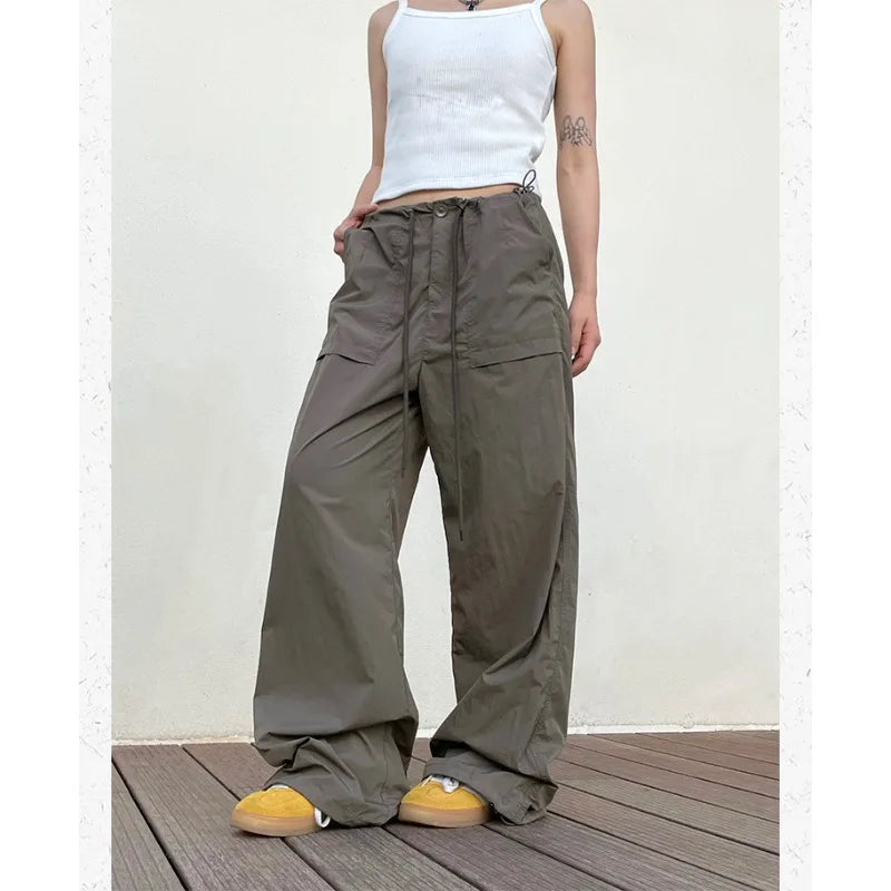 BXOXO Vintage Harajuku Oversized Pants Women America Retro Baggy Casual New Cargo Trousers Man Y2k Summer Streetwear Loose