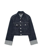 Bxoxo Women Fashion With Pockets Denim Blue Single Breasted Jackets Vintage Lapel Neck Long Sleeves Female Chic Lady Outfits
