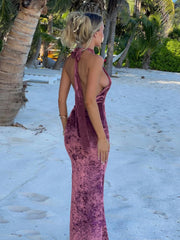 BXOXO Luxury Backless Tassel Dress Women Sexy Lace-Up Halter Solid Sleeveless Half High Collar Beach Vacation Party Bodycon