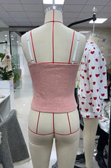 BXOXO V-neck Sleeveless Shirt Vest Women Ribbon Bow Lace Trim Camis Tops Cute Aesthetic Y2K Crop Tops Cottage 00s Retro Tank Tops