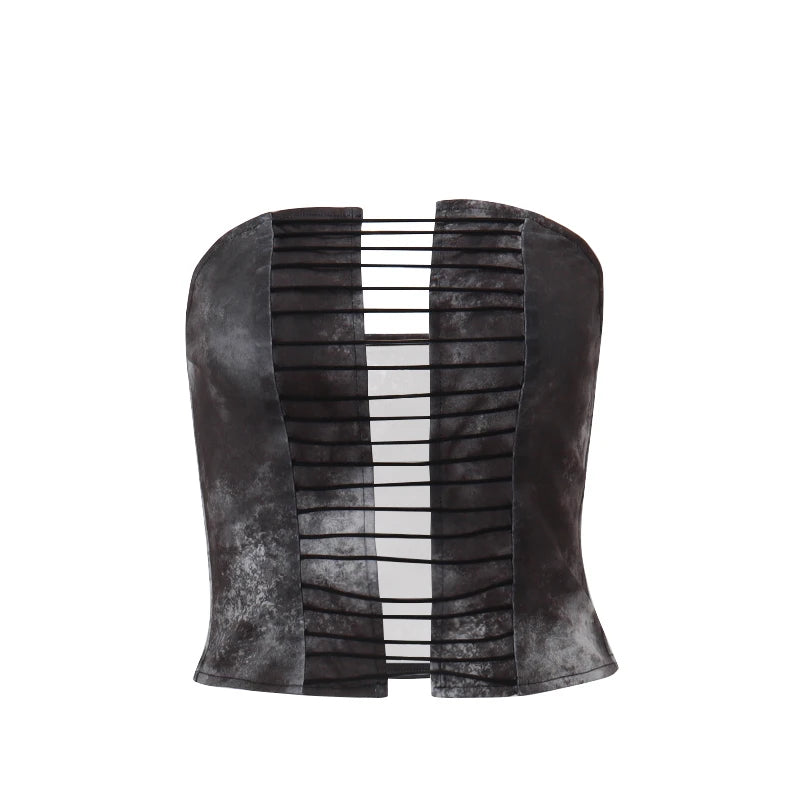 Bxoxo Sexy Wrapped Chest Vest Women's Off Shoulder Black Fashion Top Aesthetic Bandage High Street Party Women's Top