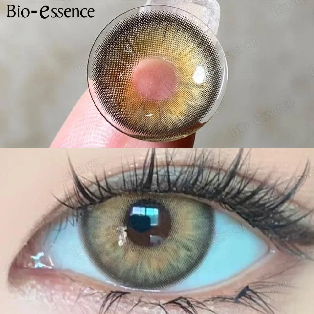 BXOXO 1 Pair Colorcon Korean Lenses Colored Contact Lenses for Eyes Green Eye Lenses Fashion Lenses Brown Contact