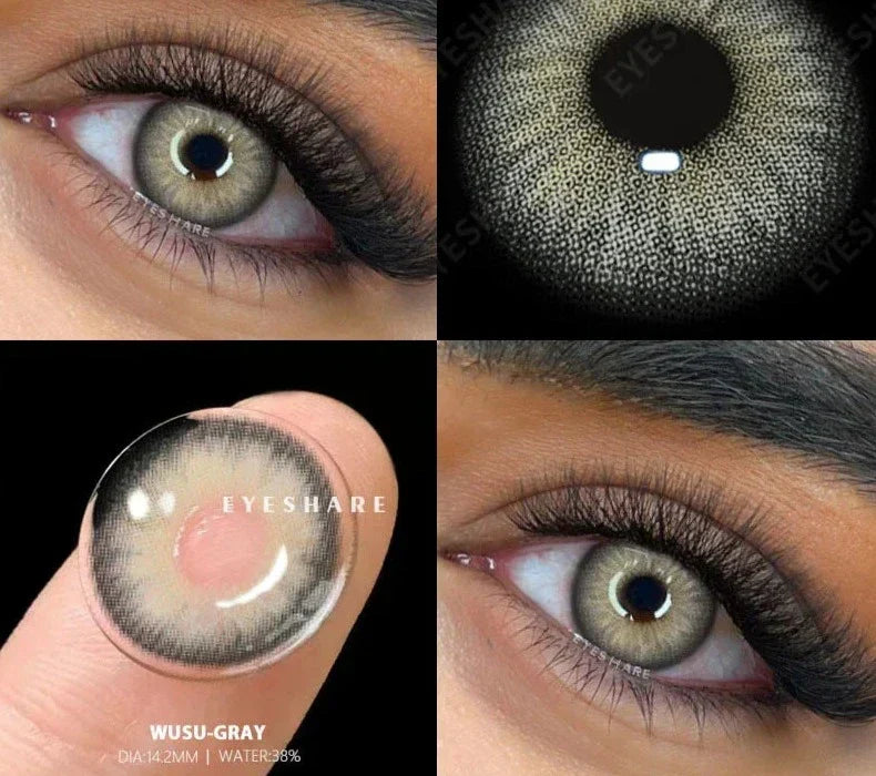 BXOXO 2pcs Colored Contact Lenses For Eyes Natural Blue Eye Lenses Gray Pupils Lens Yearly Fashion Green Contacts Black Lens HOT