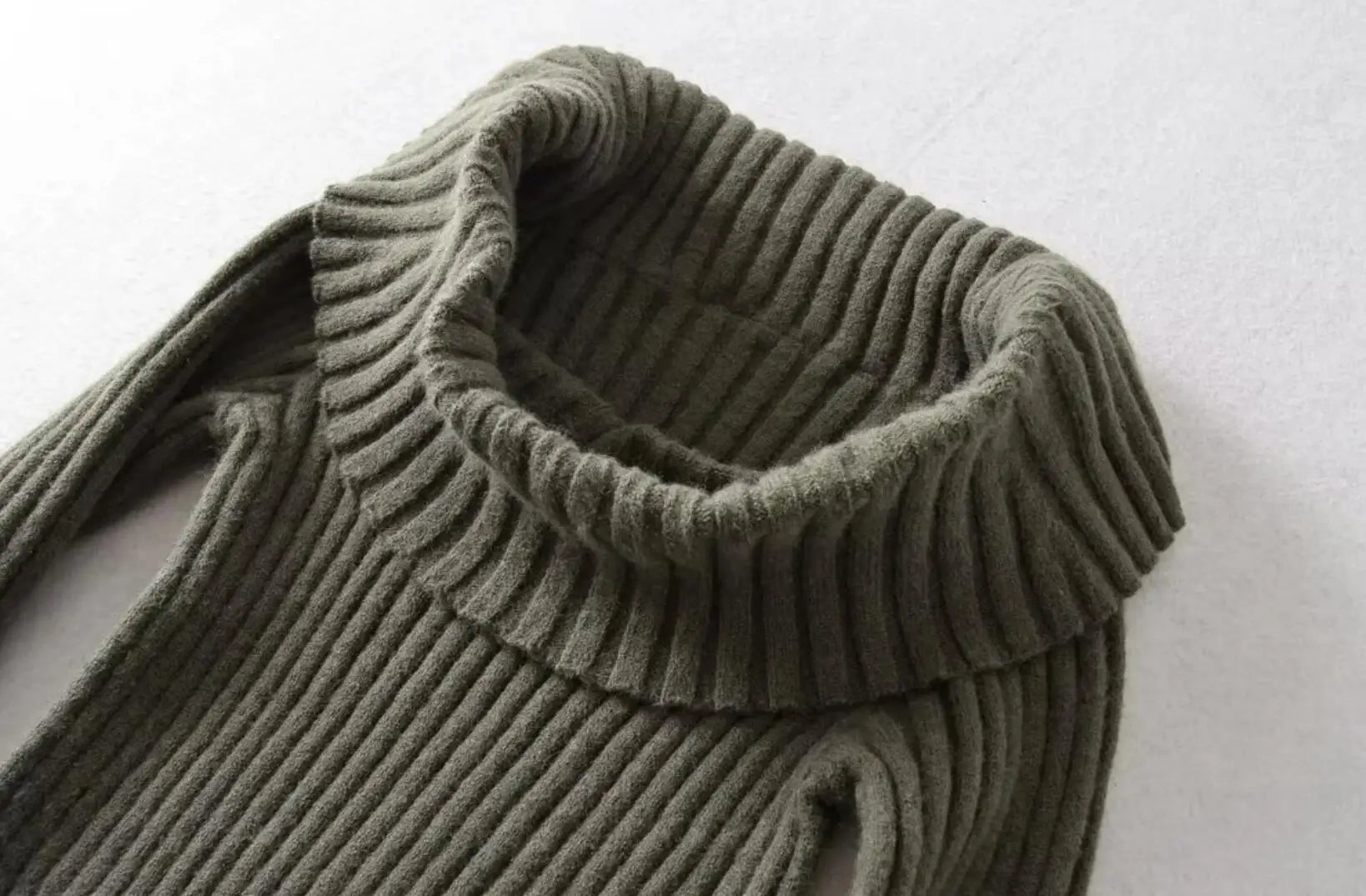 Bxoxo Autumn Winter Solid Color Rib Knitted Off the Shoulder Pullover Sweater Sexy Women Full Sleeve Slim Stretch Knitwear Jumper