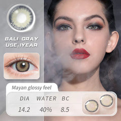 BXOXO Contact Lenses 1 Pair Color Contact Lens for Eyes Blue Gray Colored Contact Lens Eye Beautiful Pupil Yearly Use