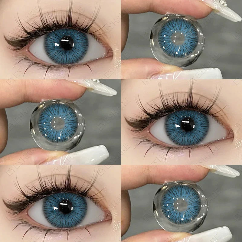 BXOXO 1Pair Colored Contact Lenses for Eyes Fast Delivery Brown Lenses Gray Pupils Lens Green Eye Lenses Blue Eye Lens Yearly